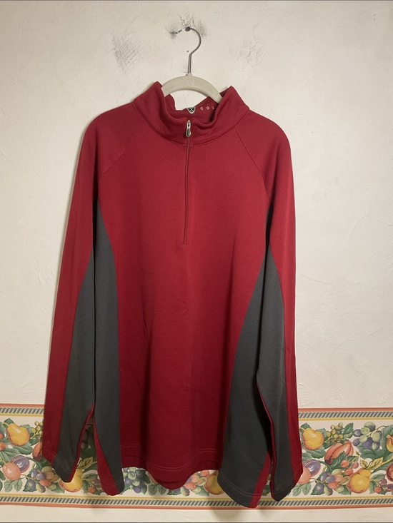 Nike Other - Nike Golf Fit Dry 1/4 Zip Pullover Mens XXL Maroon Burgundy Charcoal Colorblock